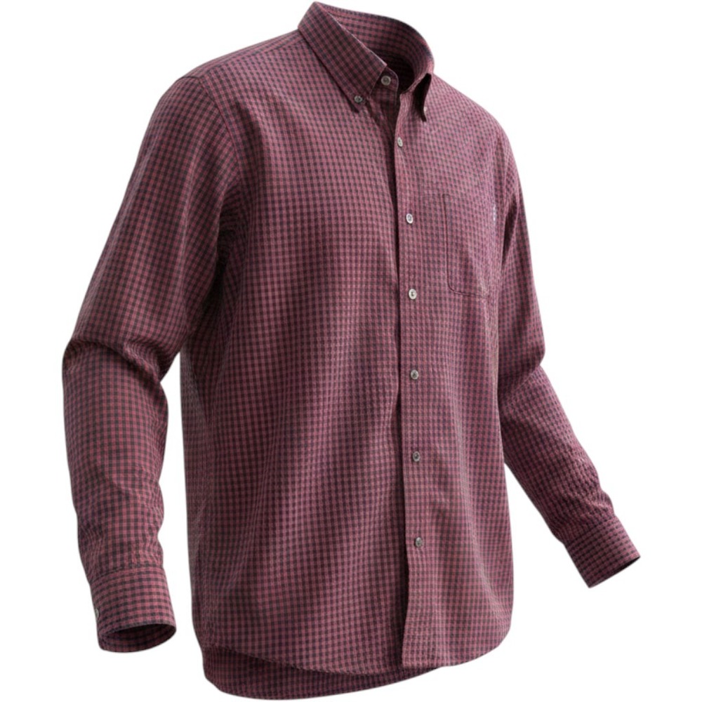 Timberland Button Down Mens Medium Regular Fit Gingham Check Red Navy Excellent